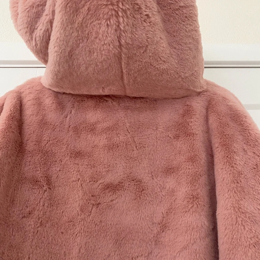 Express pink faux fur hoodie - Picture 4 of 7